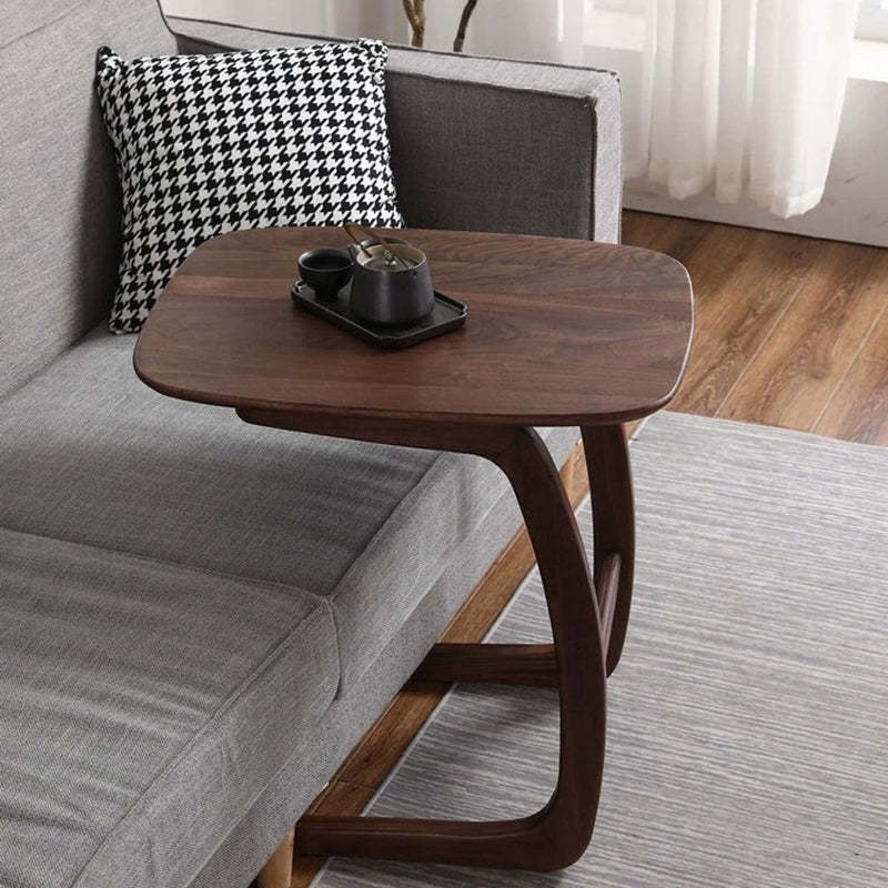 Nordic C-Shape Walnut Ash Wood End Table