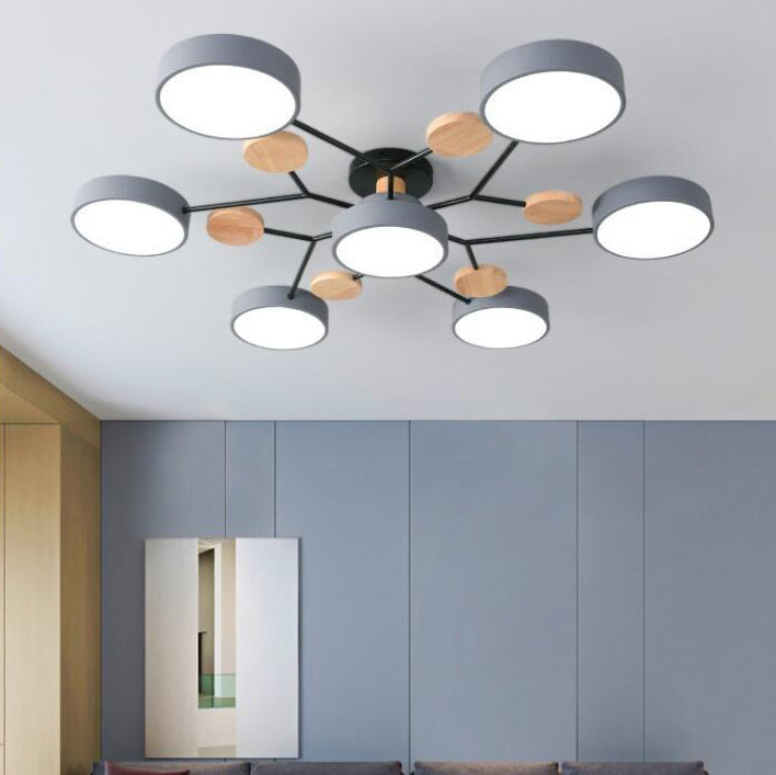 Scandinavian Molecule Branch LED Semi-Flush Ceiling Light