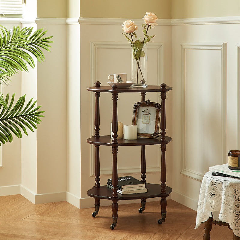 Vintage Wood End Table on Wheels