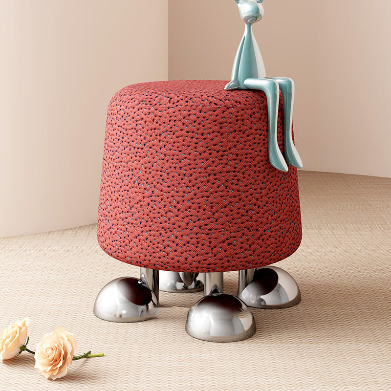 Modern Wood Stainless Steel Vanity Stool — Green