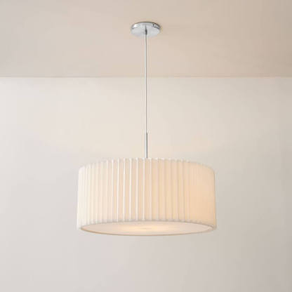 Nordic Minimalist Pleated Fabric Drum Cone Pendant Light