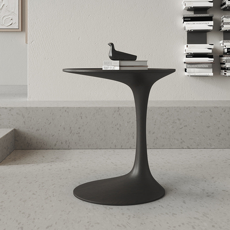 Minimalist Oval Solid Wood End Table
