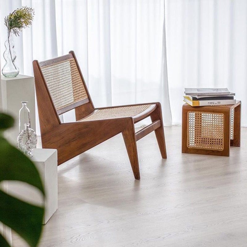 Vintage Rattan Solid Wood Coffee Table