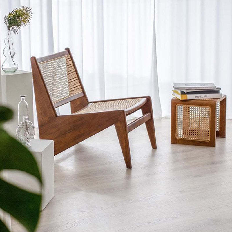 Vintage Rattan Solid Wood Coffee Table