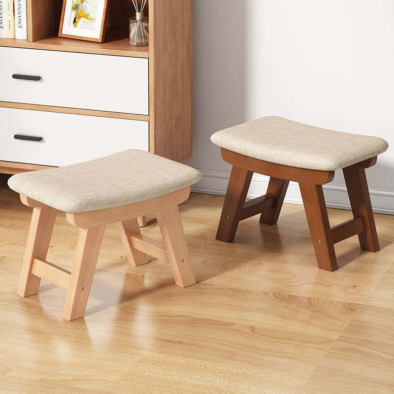 Minimalist Wood Cushion Shoe Bench — Walnut Color - E