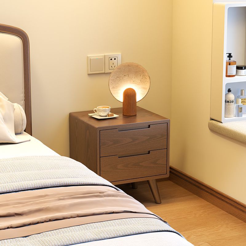 Modern Rubber Wood Bedside Nightstand