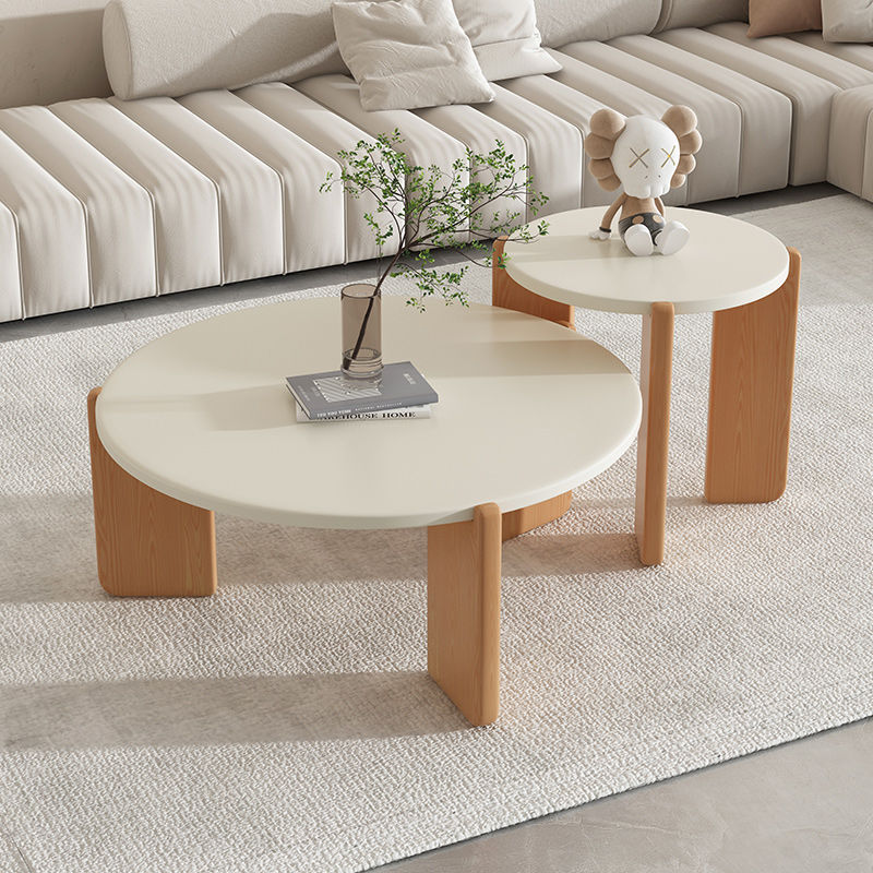 Contemporary Rock Beam Three-Leg Wood Coffee Table — Small - Rock Beam