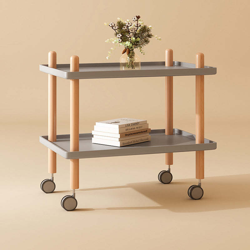 Minimalist Wood Metal Square Coffee Table 2-Shelf