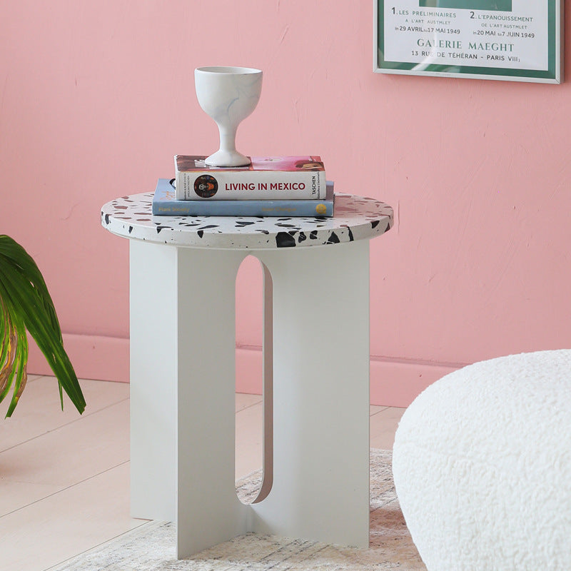 Modern Round Terrazzo Steel Coffee Table