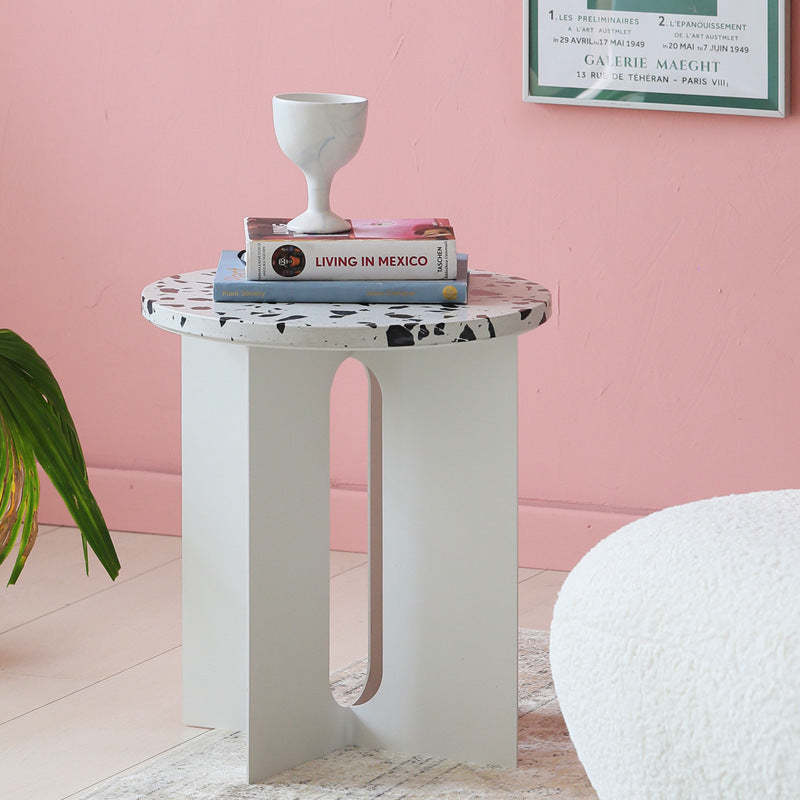 Modern Round Terrazzo Steel Coffee Table