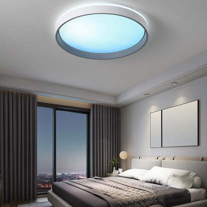 Minimalist Blue Sky Round LED Flush Mount Light