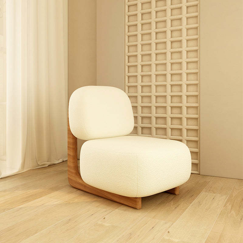 Nordic Lambswool Wooden Accent Chair