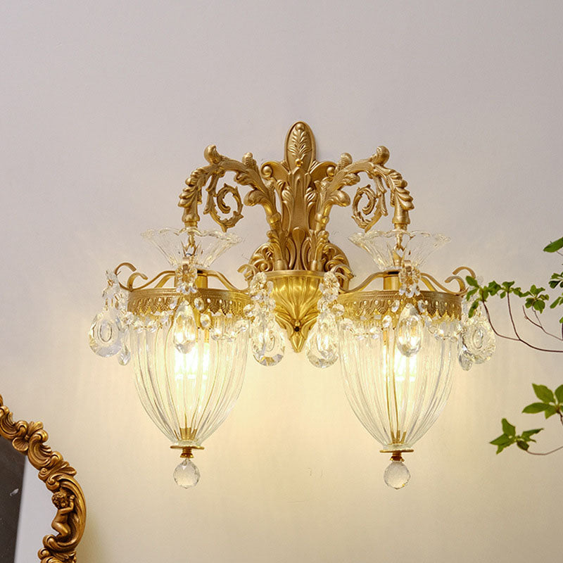 French Court Lantern Brass Crystal Sconce — 1 / 110V-120V For US/CA