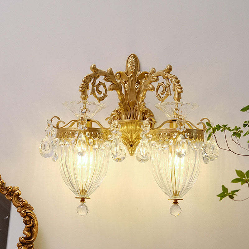 French Court Lantern Brass Crystal Sconce — 1 / 110V-120V For US/CA
