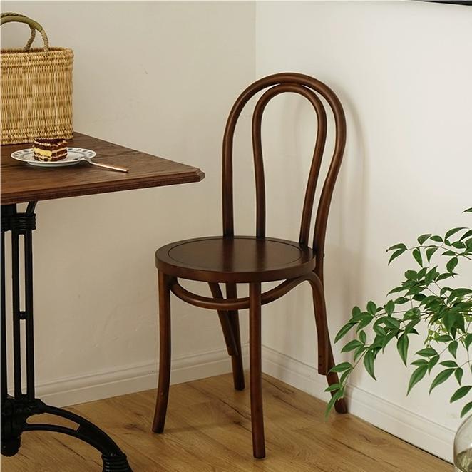 Chinese Wood Rattan Four-Leg Dining Chair — A / Honey Color
