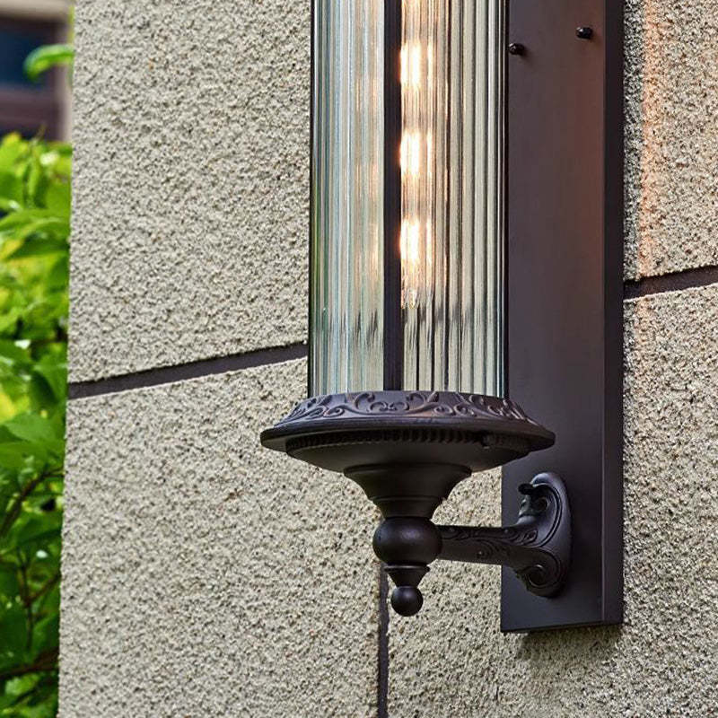 Retro Aluminum Glass Cylinder Wall Sconce