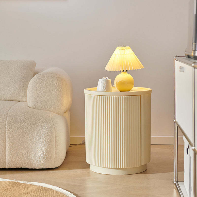 Minimalist Cylinder Plastic Nightstand — Bule