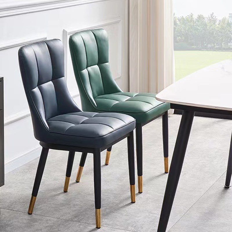 Nordic Lattice Leather Steel Dining Chair