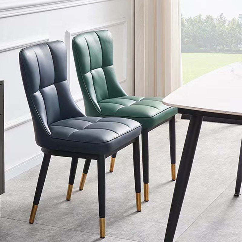 Nordic Lattice Leather Steel Dining Chair