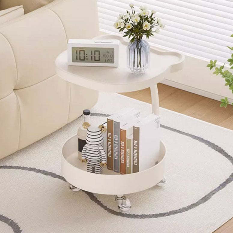 Nordic Round Wood 2-Tier Side Table
