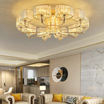 Modern Crystal 6/8/10/12-Light Flush Mount — 6 / 110V-120V For US/CA