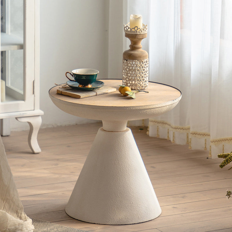 Traditional cone round wood coffee tables