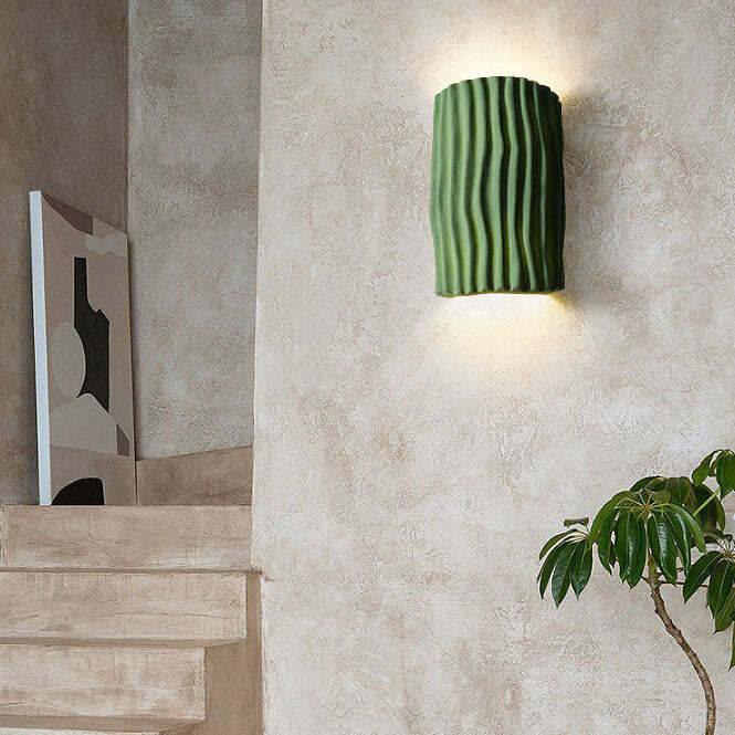 Nordic Resin Striped Half Cylinder Sconce
