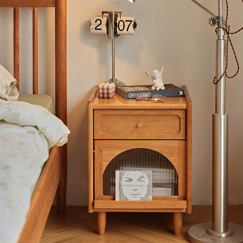 Solid retro wood nightstands, Lighom