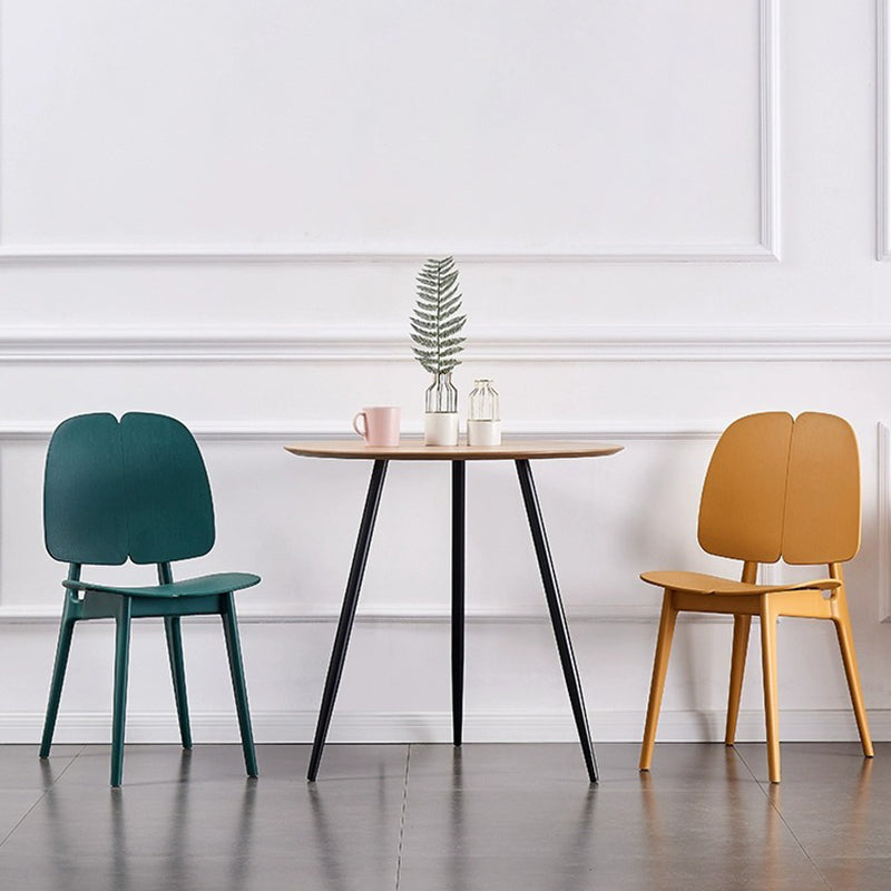 Minimalist Plastic Square-Frame Dining Chair