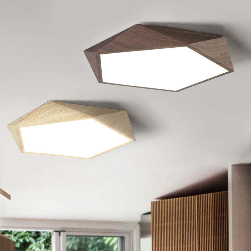 Nordic Irregular Pentagonal Iron LED Flush Mount Light