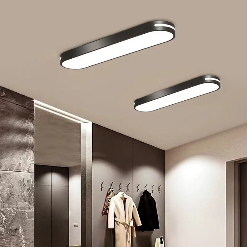 Minimalist Elliptical Strip Iron Flush Mount Light