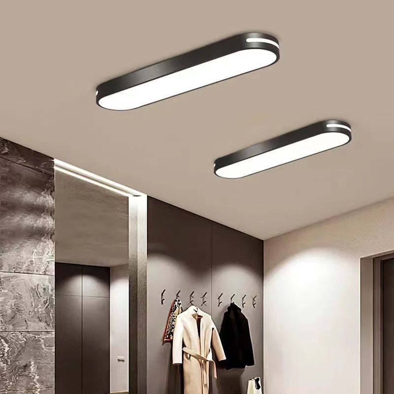 Minimalist Elliptical Strip Iron Flush Mount Light