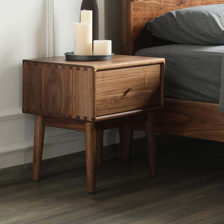 French Rectangular Wood 1-Drawer End Table
