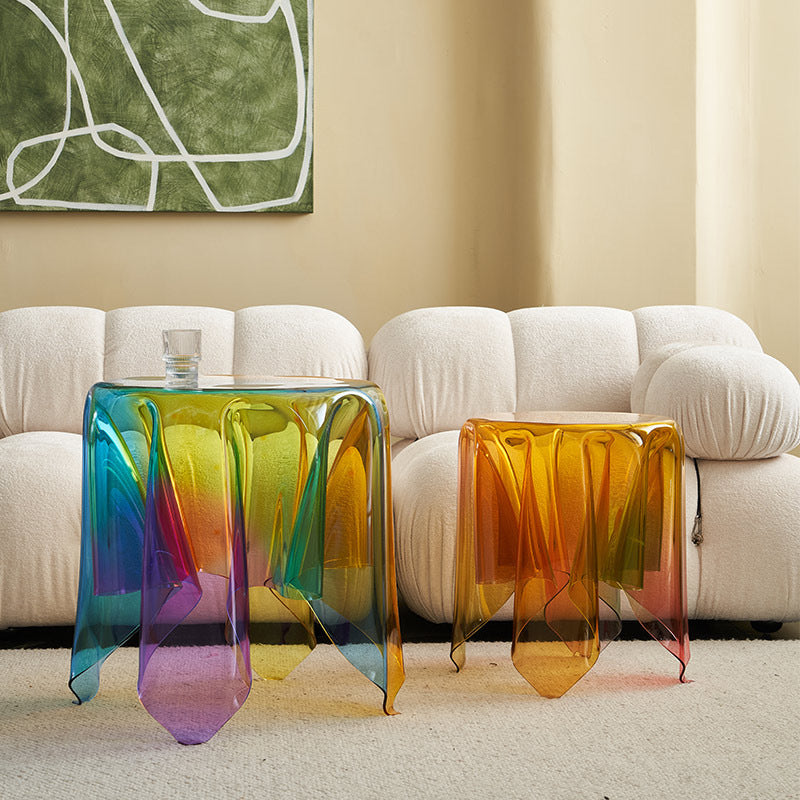 Scandinavian Wrinkle Tablecloth Acrylic Coffee Table
