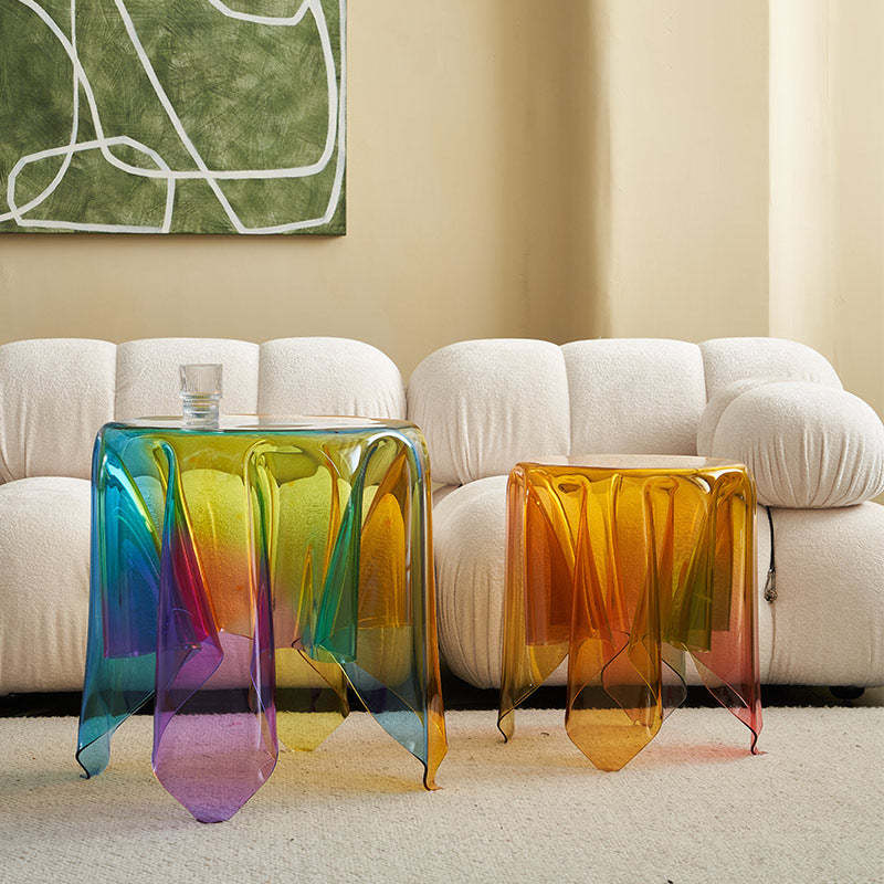 Scandinavian Wrinkle Tablecloth Acrylic Coffee Table