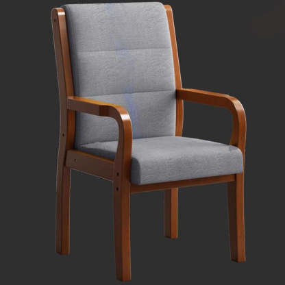 Modern Wood Fabric Leather Armchair