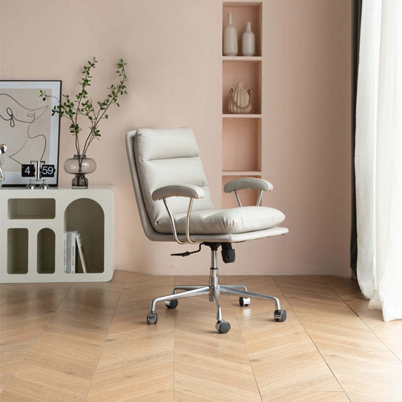 Minimalist Striped Upholstered Steel Desk Chair