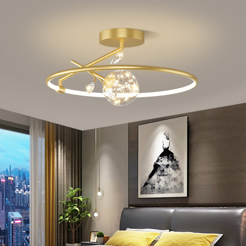 Modern Art Deco Iron Ring Star LED Pendant