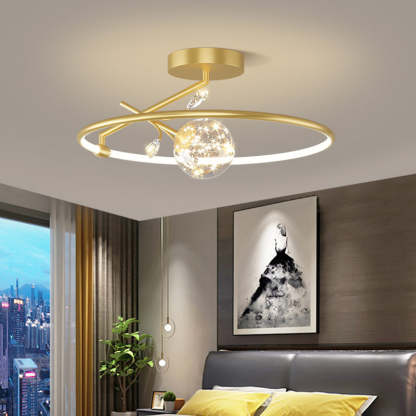Modern Art Deco Iron Ring Star LED Pendant