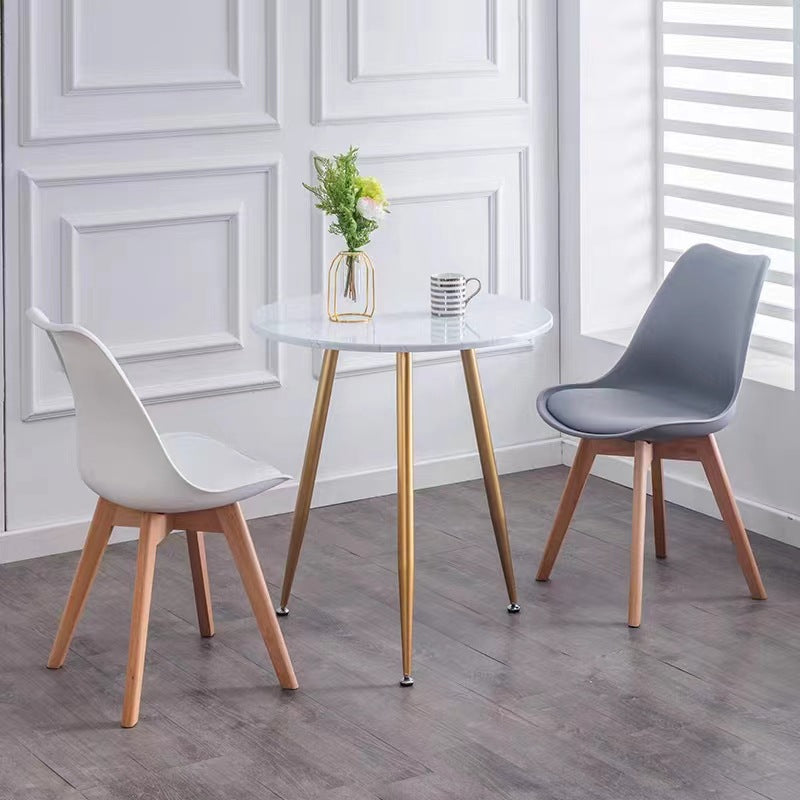 Minimalist Tulip Wood Chair — Black
