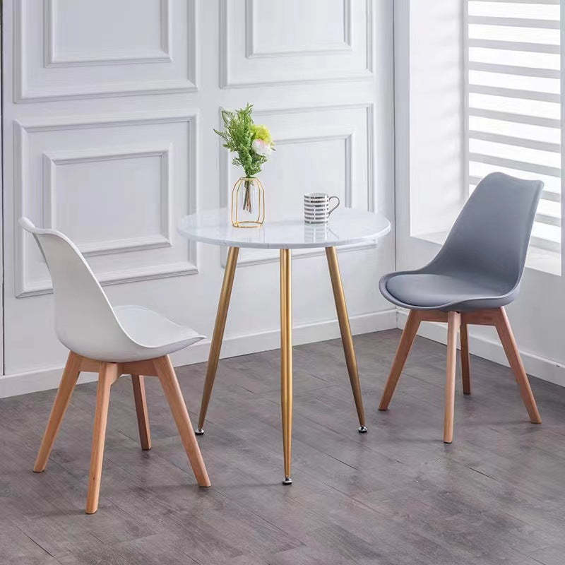 Minimalist Tulip Wood Chair — Black