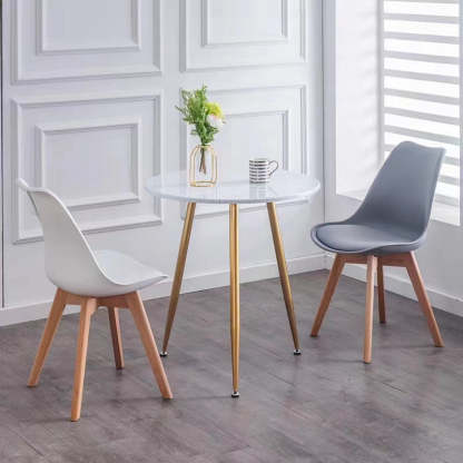 Minimalist Tulip Wood Chair — Black