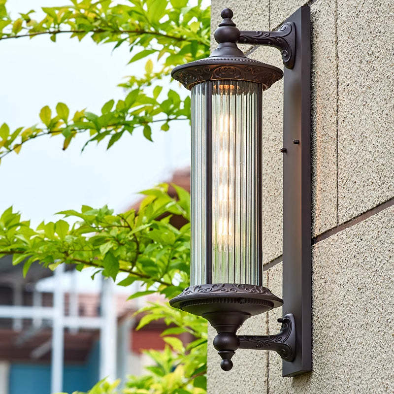 Retro Aluminum Glass Cylinder Wall Sconce