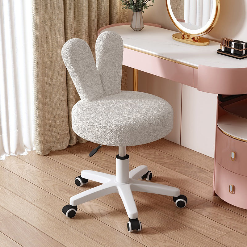 Rabbit-Ear Metal Lambswool Swivel Chair — Gray