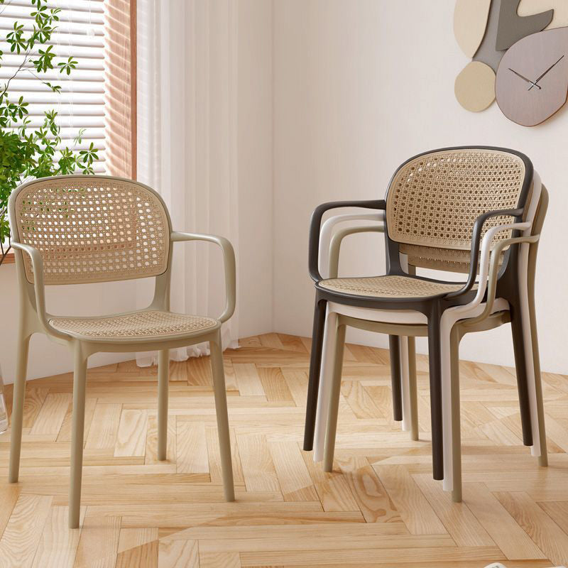 Nordic Rattan Plastic Dining Armchair