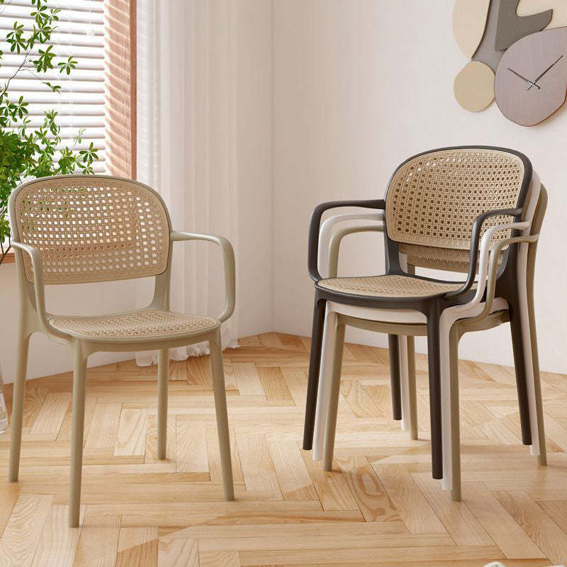 Nordic Rattan Plastic Dining Armchair