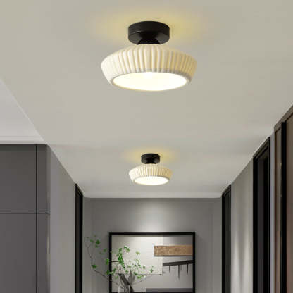 Modern Ceramic Disc Semi-Flush Ceiling Light — A / Black / 110V-120V For US/CA