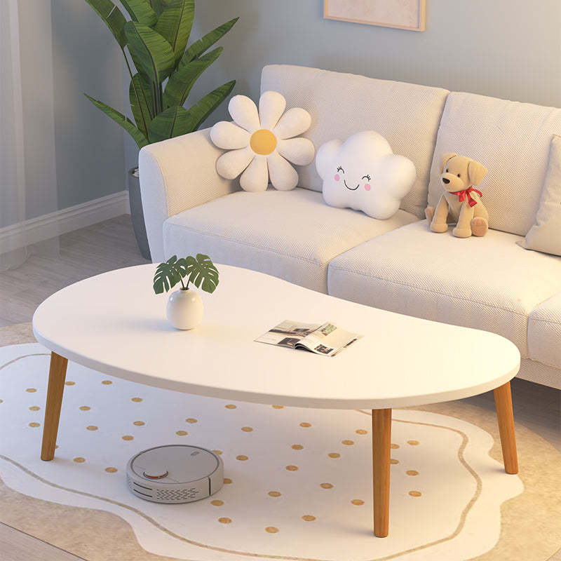 Minimalist Curved Oval Wood End Table