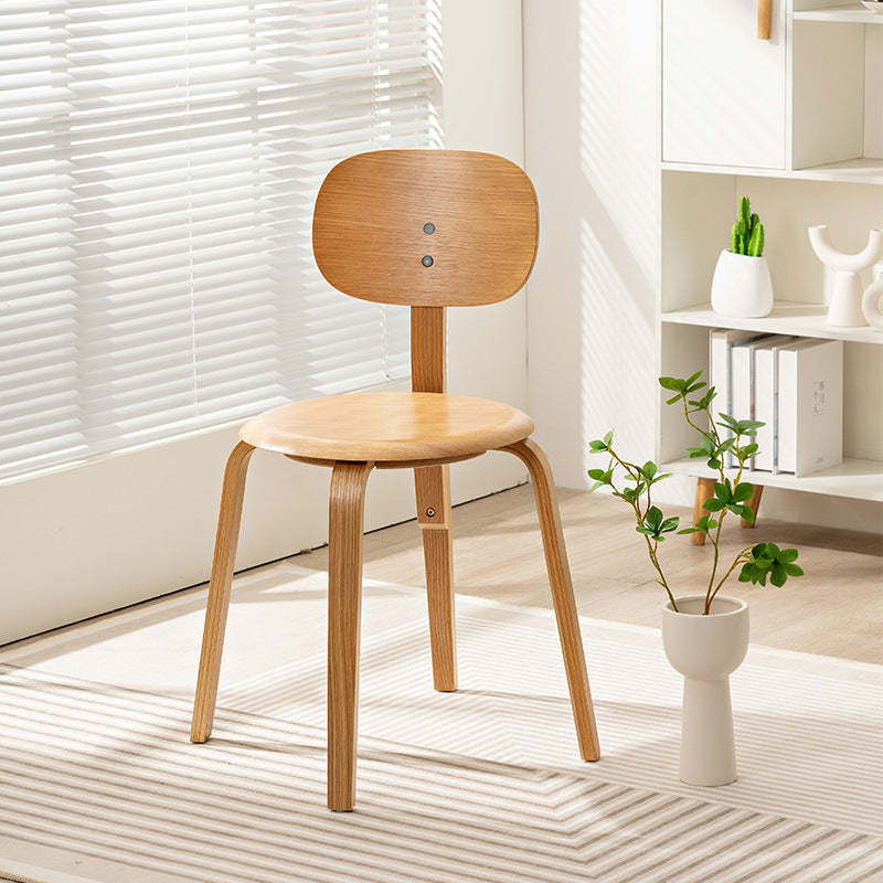 Round cushion wood dining chairs & benches for kitchen