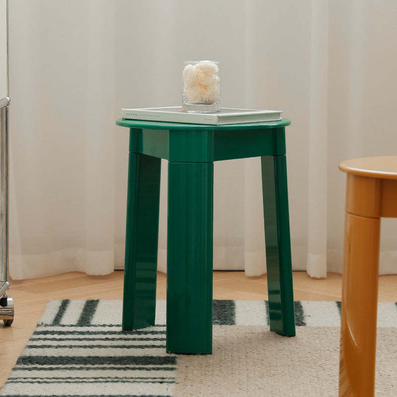 Triangle Base Plastic Low Stool — Green